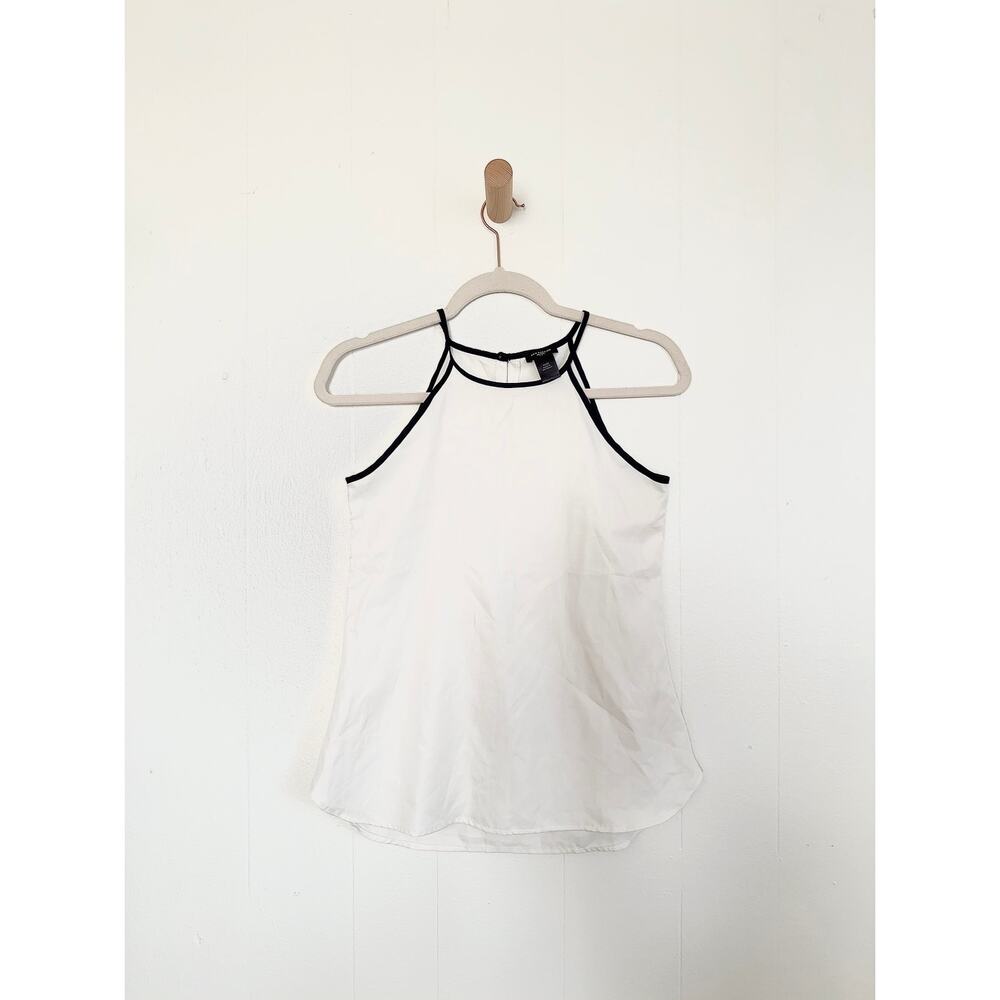 Ann Taylor Petite White Sleeveless Blouse Like-New XXSP Office Casual